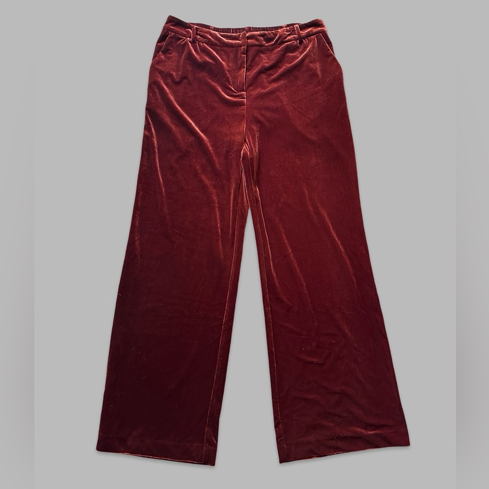 Velvet Wide-Leg Pants Skies are Blue Copper Rust XXL